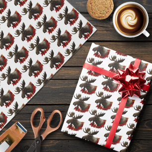 Papel De Regalo Hojas de arce rojas de Moose