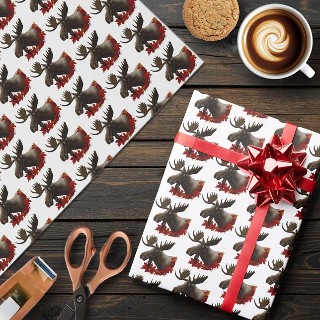 Papel De Regalo Hojas de arce rojas de Moose (Subido por el creador)