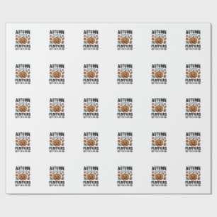 Papel De Regalo Hojas de calabaza de otoño calabazas por favor vin