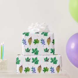 Papel De Regalo Hojas de color azul y verde