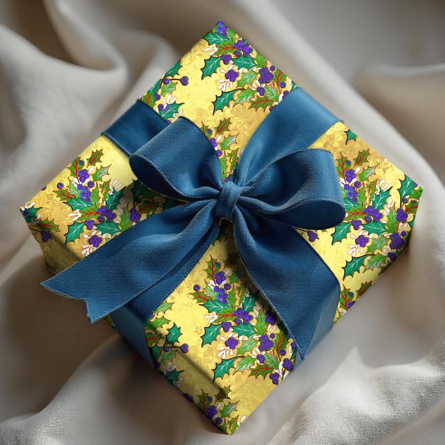 Papel De Regalo Hojas de cosecha retro curas festividades amarillo (Subido por el creador)