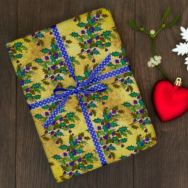 Papel De Regalo Hojas de cosecha retro curas festividades amarillo (Subido por el creador)