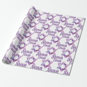 Papel De Regalo Hojas de envolver Purple Shanah Tovah