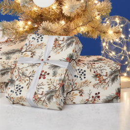 Papel De Regalo Hojas de flores secas y doradas envueltas