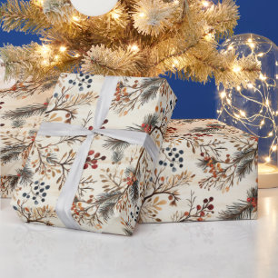 Papel De Regalo Hojas de flores secas y doradas envueltas