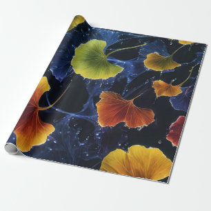 Papel De Regalo Hojas de Ginkgo de Luminograma Colorido