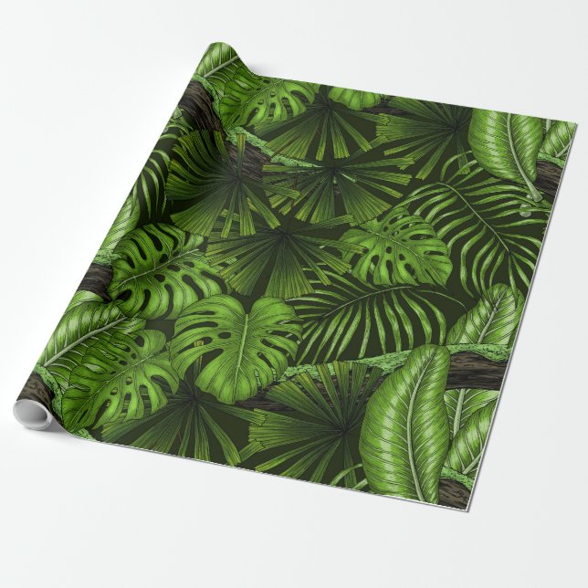 Papel De Regalo Hojas de la jungla (Desenrollado)