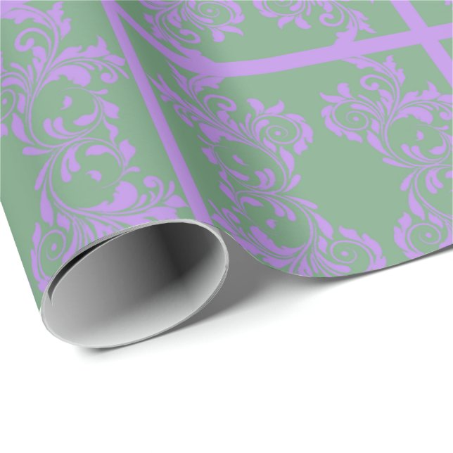 Papel De Regalo Hojas de Lilac y de Mint (Esquina del rollo)