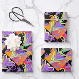 Papel de Regalo Hojas de Lirios sobre Negro