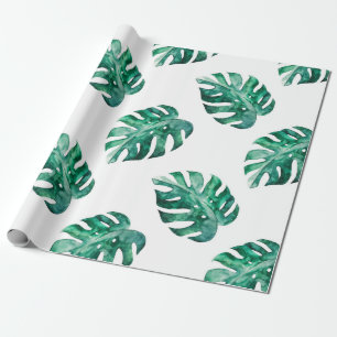 Papel De Regalo Hojas de monstera. Patrón de ilustracion tropical