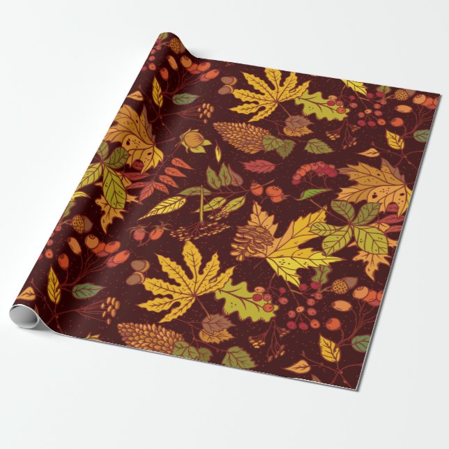 Papel De Regalo Hojas de otoño (Desenrollado)