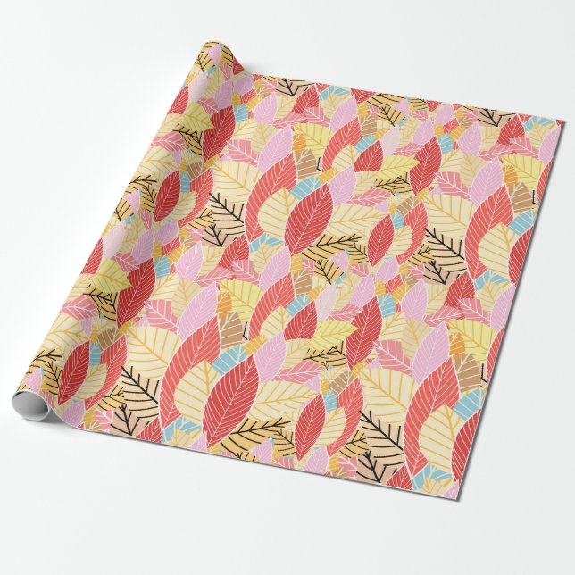 Papel De Regalo Hojas de otoño (Desenrollado)