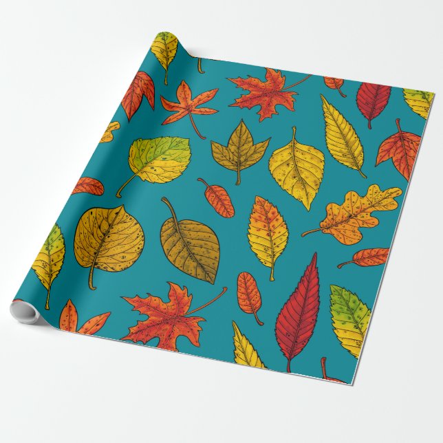 Papel De Regalo Hojas de otoño (Desenrollado)