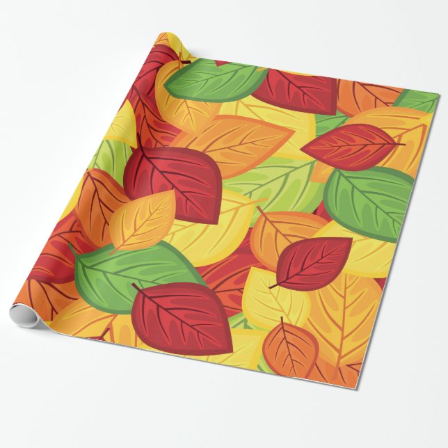 Papel De Regalo Hojas de otoño (Desenrollado)