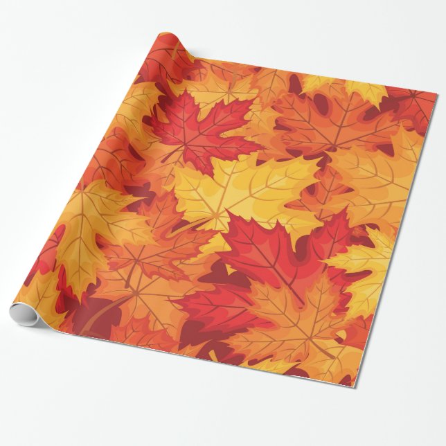 Papel De Regalo Hojas de otoño (Desenrollado)