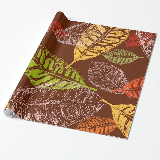 Papel De Regalo Hojas de otoño (Desenrollado)