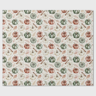 Papel De Regalo Hojas de otoño antiguas y canela – Otoño vintage
