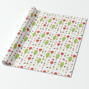 Papel De Regalo Hojas de otoño de árboles de bellotas
