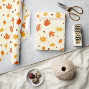 Papel De Regalo Hojas de otoño, regalos de acción de gracias de pa