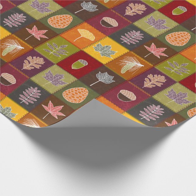 Papel De Regalo Hojas de otoño sembradas (Esquina)