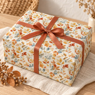 Papel De Regalo Hojas de otoño suaves al acuarela