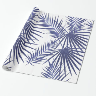 Papel De Regalo Hojas de palma azules tropicales