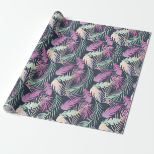 Papel De Regalo Hojas de Palma Coloridas Tropicales