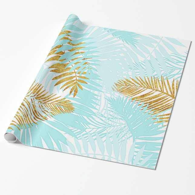 Papel De Regalo Hojas de palma Hawaiana-Tropicales de la (Desenrollado)