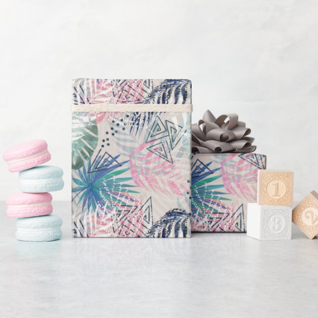 Papel De Regalo Hojas de palma, tropicales, botánicas, hojas, jung (Baby Shower)