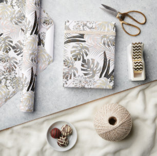 Papel De Regalo Hojas de palma, tropicales, botánicas, hojas, jung