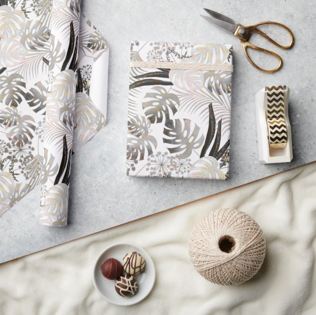 Papel De Regalo Hojas de palma, tropicales, botánicas, hojas, jung (Artesanía)