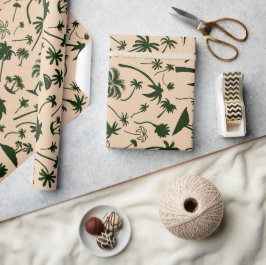 Papel De Regalo Hojas de palmeras de serenidad tropical