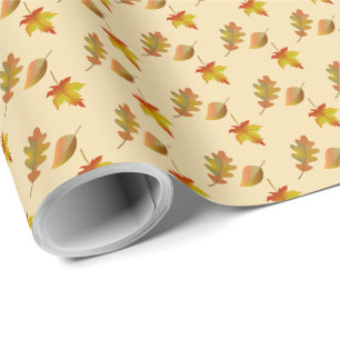 Papel De Regalo Hojas de roble acogedoras de arce de otoño