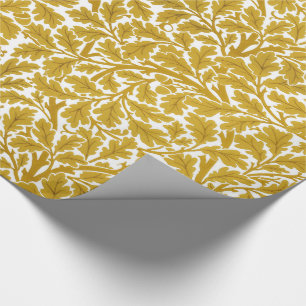 Papel De Regalo Hojas de roble William Morris, amarillo mostaza y 