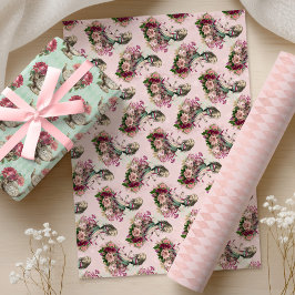 Papel de regalo Hojas de té de Alicia en el país d