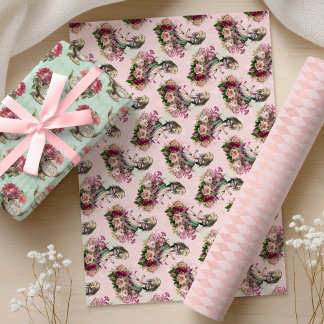 Papel de regalo Hojas de té de Alicia en el país d