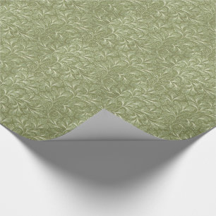 Papel De Regalo Hojas del biloba del Ginkgo en verde salvia