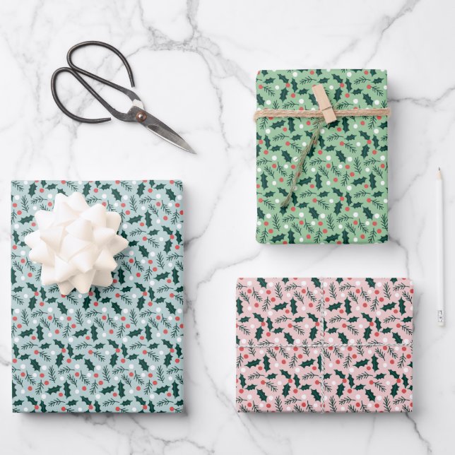 Papel de regalo hojas Días Alegres de Acebo (Anverso)