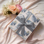 Papel De Regalo Hojas individuales color agua azul y dorada<br><div class="desc">Hermoso envoltorio de regalo de hojas individuales color agua azul y dorado sobre un fondo rosado. Adecuado para envolver de regalo de boda o ducha.</div>