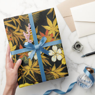 Papel De Regalo Hojas japonesas de otoño Antiguo Botánico