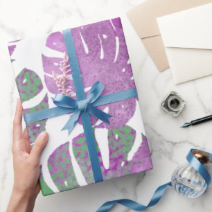 Papel De Regalo Hojas modernas de plantas tropicales de monstera v