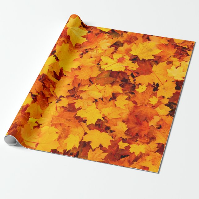 Papel De Regalo Hojas otoñales hojas otoñales hojas otoñales (Desenrollado)