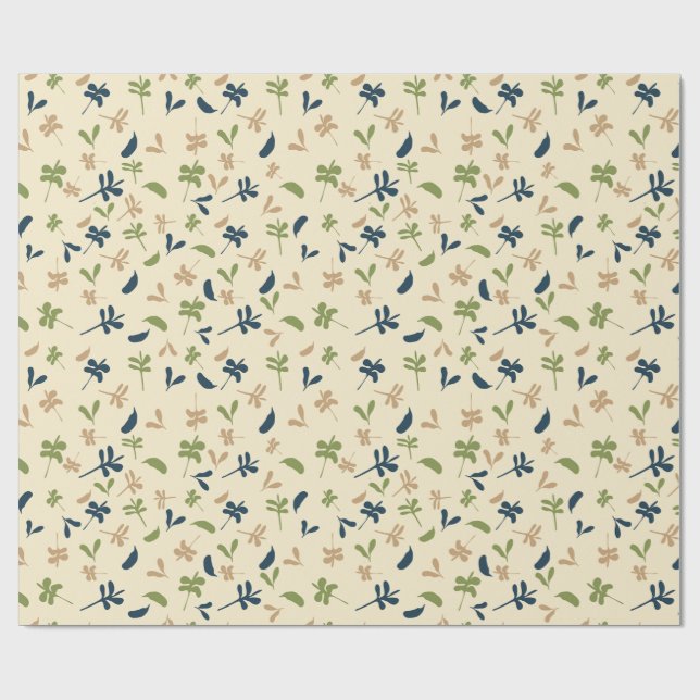 Papel De Regalo Hojas Pequeñas (Superficie plana)