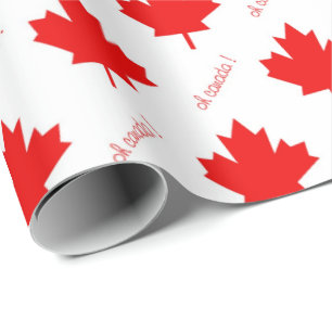 Papel De Regalo Hojas rojas de arce canadienses en blanco