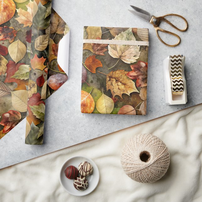 Papel De Regalo Hojas secas de otoño 02 (Artesanía)