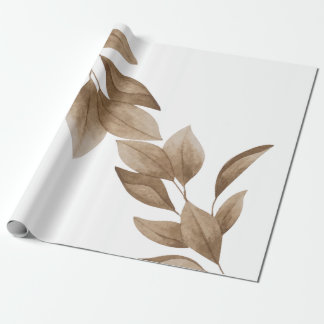 Papel De Regalo Hojas secas estéticas