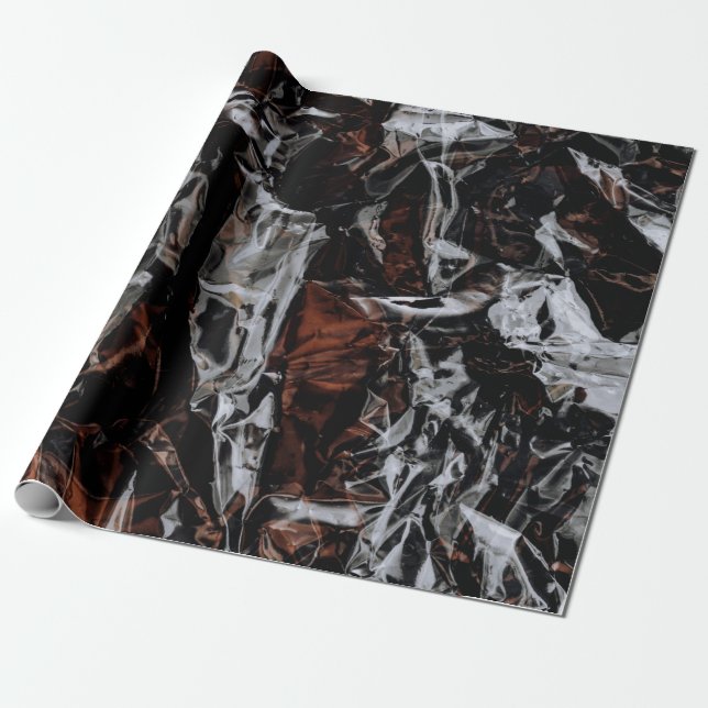 Papel De Regalo Hojas secas marrones y blancas (Desenrollado)