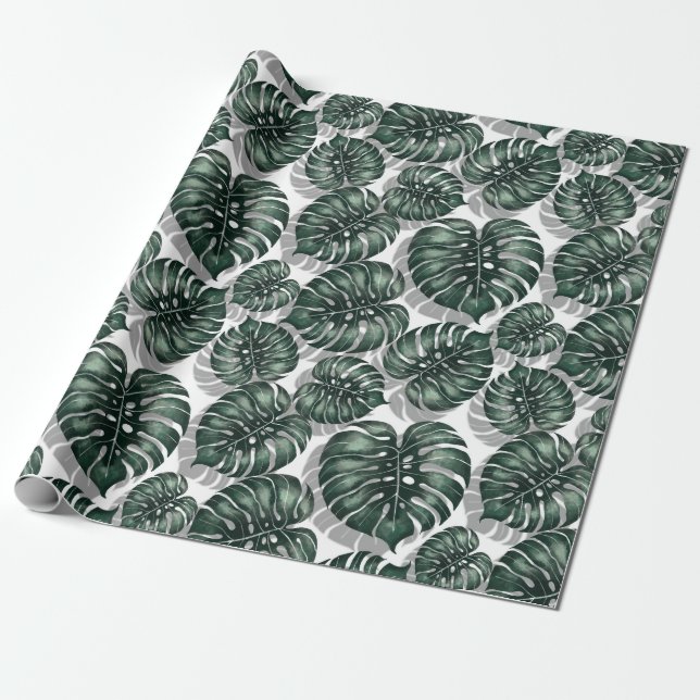 Papel De Regalo Hojas tropicales (Desenrollado)