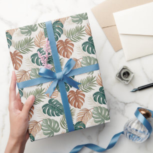 Papel De Regalo Hojas Tropicales Boho