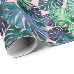 Papel De Regalo Hojas tropicales de Monstera